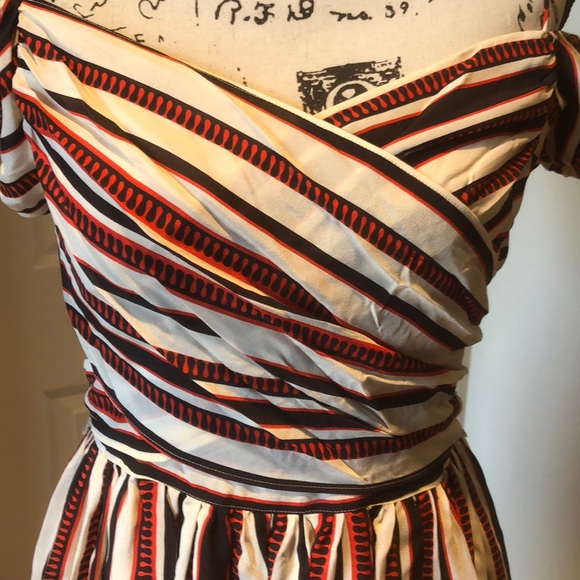 Anna Sui 100% Silk Striped Dress size Small - Picture 5 of 8